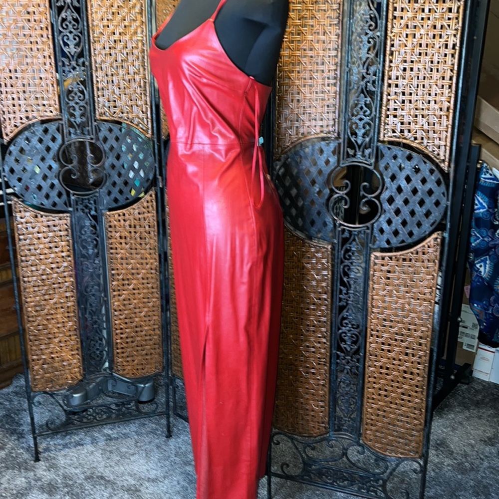 Zara faux vegan red dress.NWOT. ❤️🔥 - Picture 6 of 17